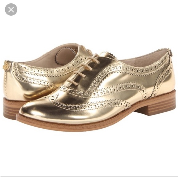 Sam Edelman Jerome Gold Metallic Oxford Size 7 - Picture 2 of 6